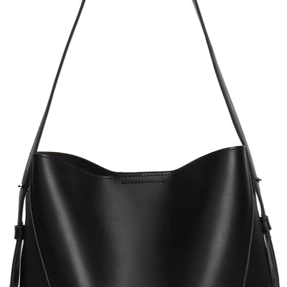 Leather Tote Bag Women Vegan Handbag Large Capacity Pockets Shoulder Bag - Picture 1 of 6